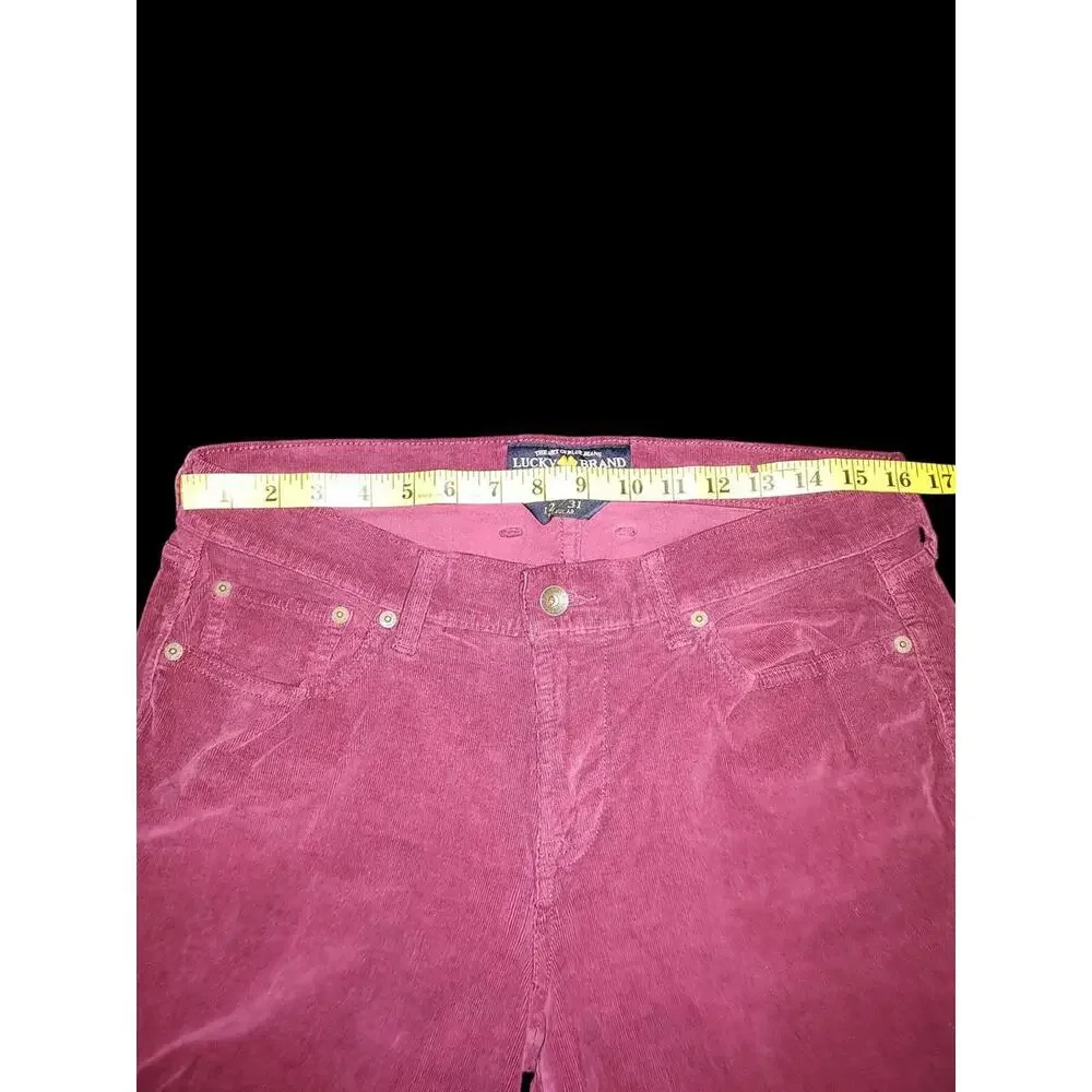 Lucky Brand Women's Plum Corduroy Pants Flared Leg - Picture 5 of 6